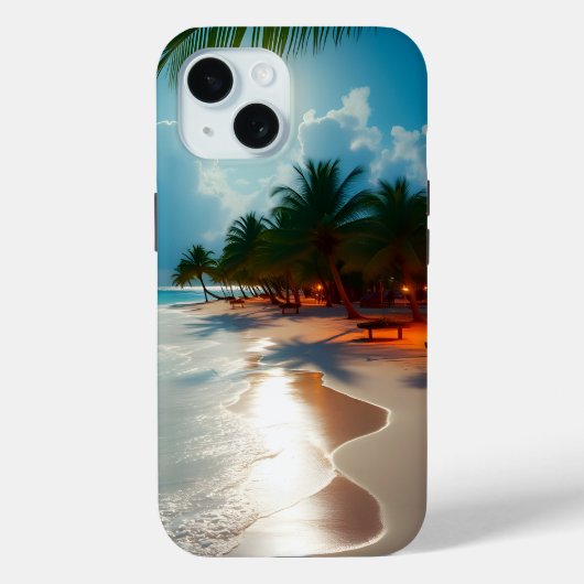 Tropische golven Blauwe bewolkte hemel strand Case-Mate iPhone Case (Achterkant)
