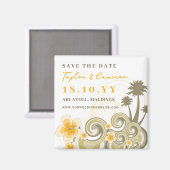 Tropische golven geel Hibiscus strand sparen de da Magneet (Voorkant / Achterkant)