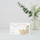 Tropische golven Gele Hibiscus-bestemming bruiloft Plaatskaartje (Staand voorkant)