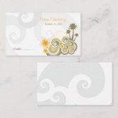 Tropische golven Gele Hibiscus-bestemming bruiloft Plaatskaartje (Voorkant / Achterkant)