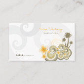 Tropische golven Gele Hibiscus-bestemming bruiloft Plaatskaartje (Voorkant)