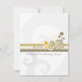 Tropische golven Gele Hibiscus Bestemmingsbruiloft RSVP Kaartje (Achterkant)