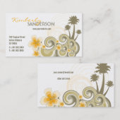 Tropische golven Hibiscus Beach Summer Palm Trees Visitekaartje (Voorkant / Achterkant)