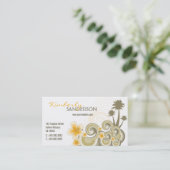 Tropische golven Hibiscus Beach Summer Palm Trees Visitekaartje (Staand voorkant)