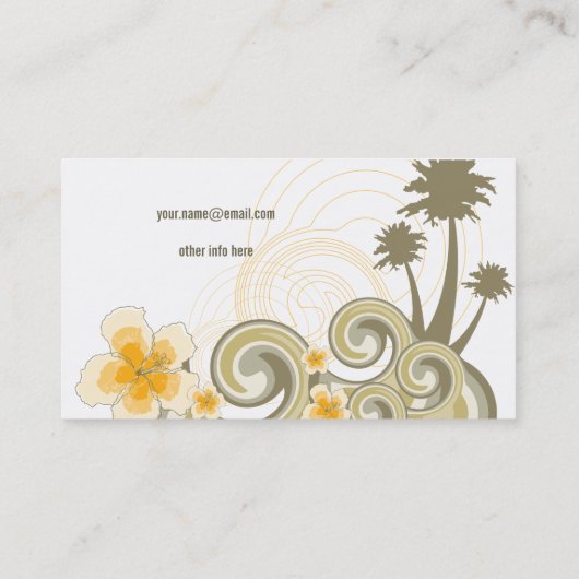 Tropische golven Hibiscus Beach Summer Palm Trees Visitekaartje (Achterkant)