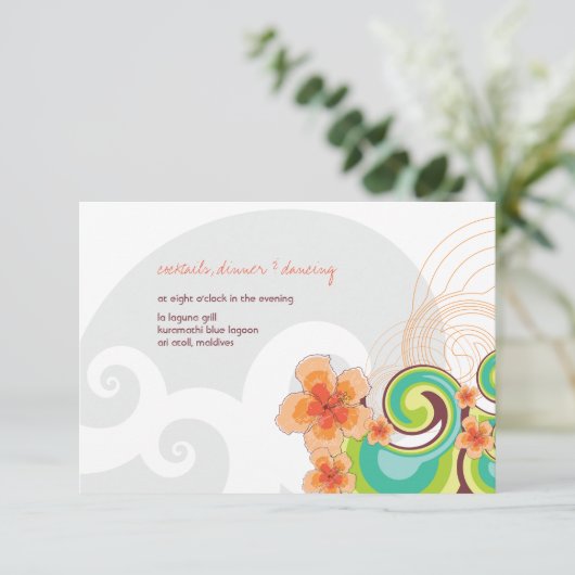 Tropische golven Hibiscus Beach Weddenschappen Kaart (Staand voorkant)