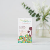 Tropische golven Hibiscus Summer Beach Palm Trees Visitekaartje (Staand voorkant)