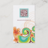 Tropische golven Hibiscus Summer Beach Palm Trees Visitekaartje (Achterkant)