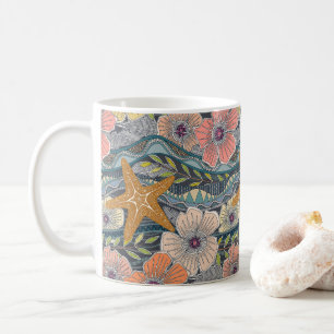 tropische golven ijzer koffiemok