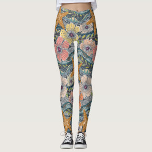 tropische golven ijzer leggings