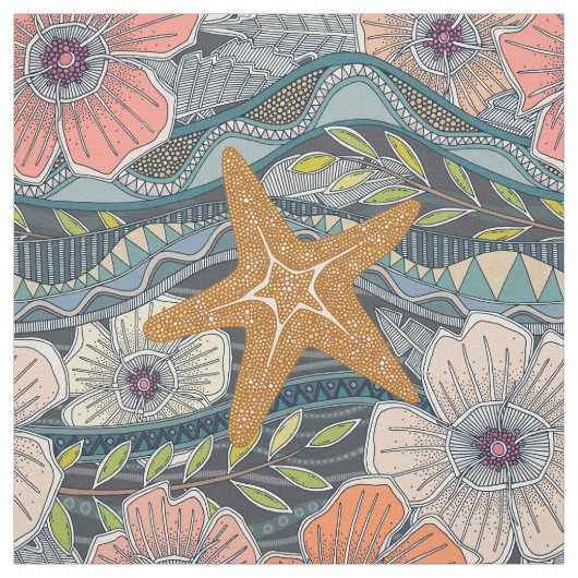 tropische golven ijzer stof (Swatch)