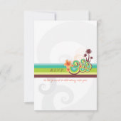 Tropische golven Oranje Hibiscus RSVP-reactiekaart Kaart (Achterkant)