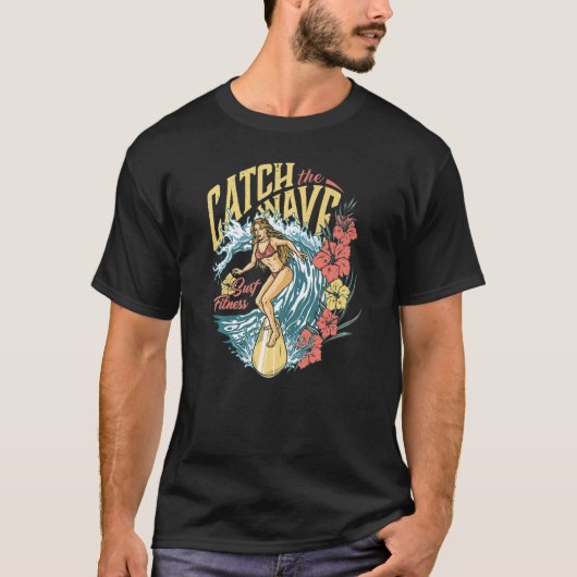 Tropische golven overvloed voor surfers, grafisch t-shirt (Voorkant)