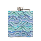 Tropische golven vinylomhulling heupfles (Achterkant)