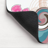 Tropische golven warme roze hibiscus strand bomen muismat (Hoek)