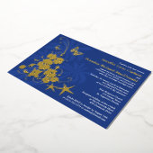 Tropische goudbloemen, Butterflies Weddenschap Folie Uitnodiging (Gedraaid)