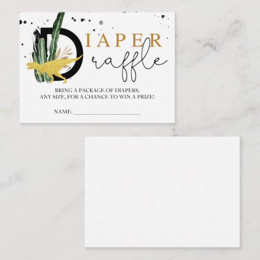 Tropische gouddinosauriërs luierspoelstop informatiekaartje (Voorkant / Achterkant)