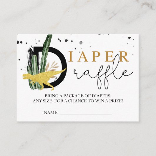 Tropische gouddinosauriërs luierspoelstop informatiekaartje (Voorkant)