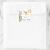 Tropische gouden anananasappel Beach Party Vierkante Sticker (Tas)
