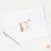 Tropische gouden anananasappel Beach Party Vierkante Sticker (Envelop)