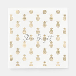 Tropische gouden anananassen servet