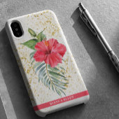 Tropische Gouden Bloemsparkels Case-Mate iPhone Case
