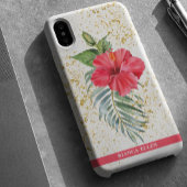 Tropische Gouden Bloemsparkels Case-Mate iPhone Case