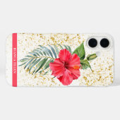 Tropische Gouden Bloemsparkels Case-Mate iPhone Case (Achterkant (horizontaal))
