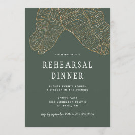 Tropische Gouden Botanische Trouwrepetitie Diner Kaart