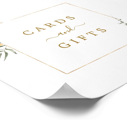 Tropische gouden bruidskaarten en cadeaubonnen poster (Hoek)