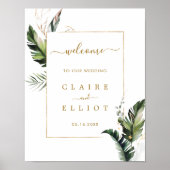 Tropische gouden bruiloft Welkomstbord Poster (Voorkant)
