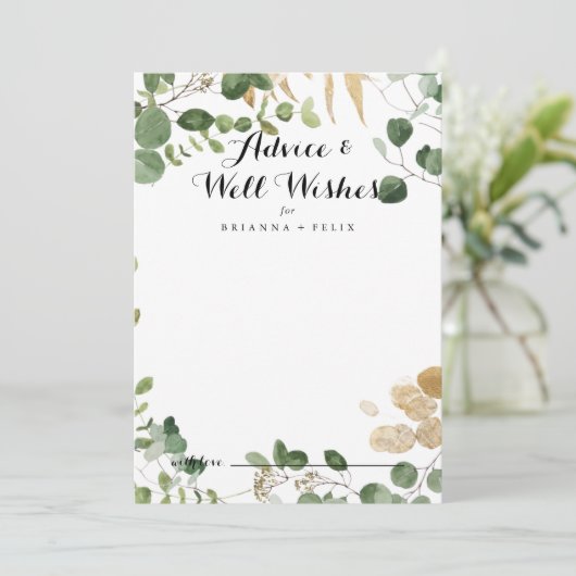 Tropische gouden bruiloft Wishes Advice Kaart (Staand voorkant)