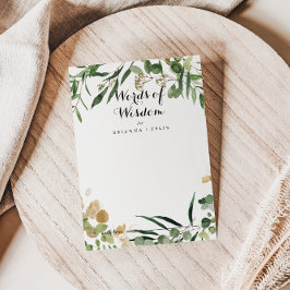 Tropische gouden bruiloftswoorden van Wisdom Advic Advieskaart