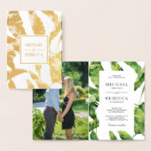 Tropische Gouden Folie Banaan Bladeren Bruiloft Ui Kaarten (Display)