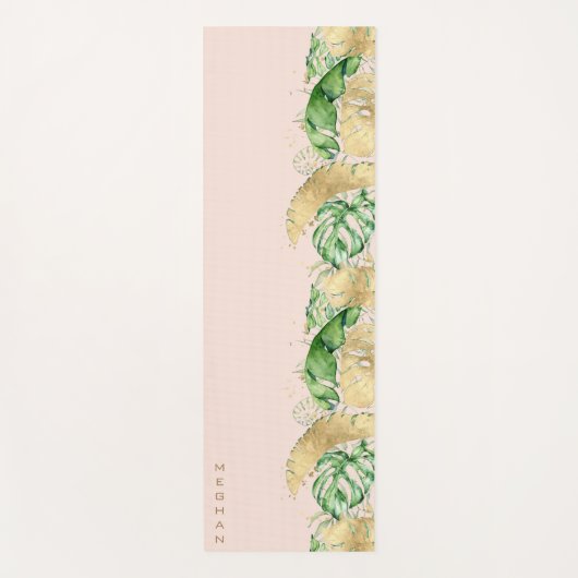 tropische gouden foliën Monogram Yoga Mat (Voorkant)