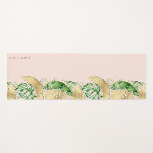 tropische gouden foliën Monogram Yoga Mat (Voorkant (horizontaal))
