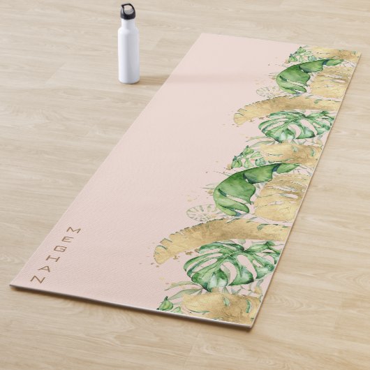 tropische gouden foliën Monogram Yoga Mat (In situ)