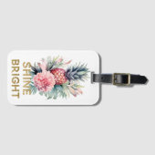 Tropische Gouden Glitter Shine Ananas Bagagelabel (Voorkant (horizontaal))