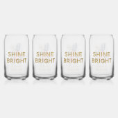 Tropische Gouden Glitter Shine Ananas Blikvorm Glas (Achterkant)