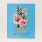 Tropische Gouden Glitter Shine Ananas Legpuzzel (Verticaal)