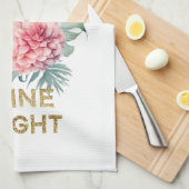 Tropische Gouden Glitter Shine Ananas Theedoek (Quarter Fold)