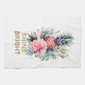 Tropische Gouden Glitter Shine Ananas Theedoek (Horizontaal)