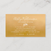 Tropische gouden handpalm roze elegant script typo visitekaartje (Achterkant)