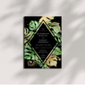 Tropische gouden loof bruiloft uitnodiging