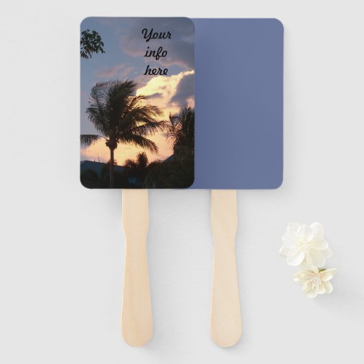 Tropische Gouden onweerswolk op handheld fan Handwaaier (Voorkant en achterkant)