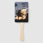 Tropische Gouden onweerswolk op handheld fan Handwaaier (Voorkant)