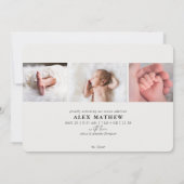 Tropische Gouden Palm Donkergroen Neutrale Geboort Aankondiging (Achterkant)