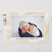 Tropische Gouden Palm Neutral Geboorteaankondiging Aankondiging (Voorkant / Achterkant)