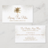 Tropische Gouden Palm Tree Spray Tan Sparkle Visitekaartje (Voorkant / Achterkant)