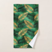 Tropische gouden palmbladeren bad handdoek (Handdoek)